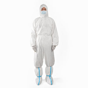 Combinaison de protection blanche avec capuche et bottes intégrées pour une utilisation sécurisée - Product Image 1