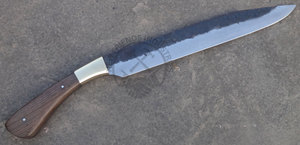 Nouveau couteau Seax Viking en acier à haute teneur en carbone 1095 forgé à la main - Lame de 16,5 pouces, manche en bois et laiton, finition haute brillance, médiéval et historique - Product Image 5