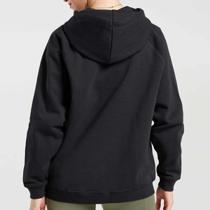 Sudadera con capucha de punto sólido de manga larga con hombros caídos y lavado ácido para mujer, servicio OEM, estilo streetwear - Product Image 3
