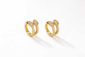 Lab Grown Diamond Huggie Hoop Earrings 14K Gold plated Minimalist Diamond Hoops Dainty Everyday Jewelry Gift for Women - Product Image 3