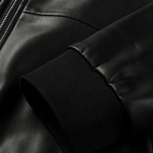 <b>Men</b> Western Style Genuine Leather <b>Jacket</b> Stand Classic Zip Front Quick Dry Breathable Soft Durable Casual Regular Fit Outdoor - Product Image 4