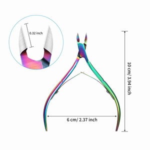 Alicates para cutículas de titanio multicolor, alicates para uñas de acero quirúrgico de 3.94 pulgadas con punta fina para belleza - Product Image 2