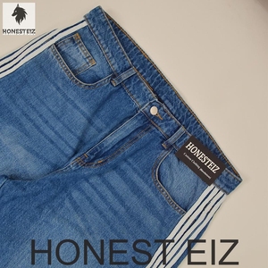 Jean en denim coupe bootcut noir pour homme Honest Eiz, taille mi-haute, coupe slim, vintage, délavage moyen, couleur unie - Product Image 4