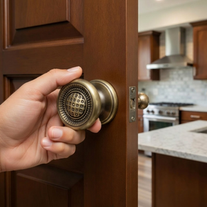 ลูกบิดประตูทองเหลืองแท้คุณภาพพรีเมียม แบบโบราณ |   มือจับประตูหลักแบบคลาสสิกวินเทจสำหรับทางเข้าบ้านและอุปกรณ์ฮาร์ดแวร์บ้าน - Product Image 4