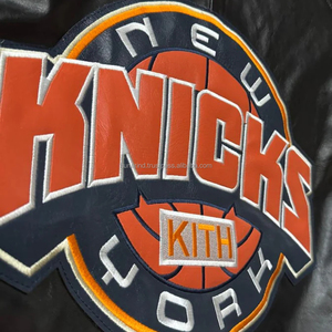 Veste en cuir véritable pour homme, à capuche, KITH x Avirex New York Knicks, édition limitée, style streetwear pour les amateurs de baseball - Product Image 6
