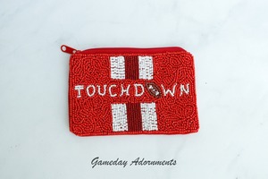 Beaded Game Day <b>Coin</b> <b>Purse</b> With Cowboy Hat Design Zipper Closure Casual Accessory artistry by pr - Product Image 3