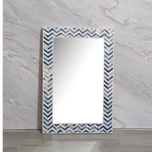 Contemporary Rectangular Bone Inlay Wedding Wall Mirror Blue White Chevron <b>Frame</b> Decorative Glass Design Modern Home Interior - Product Image 5