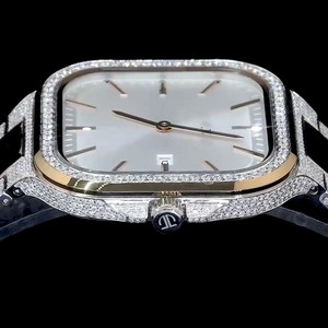 Reloj Mecánico Cuadrado de Lujo para Hombre, Caja de Acero Inoxidable de 35 mm, Cristal, Visualización de Fecha, Cierre Plegable Analógico, Resistencia al Agua 3-5 ATM - Product Image 1
