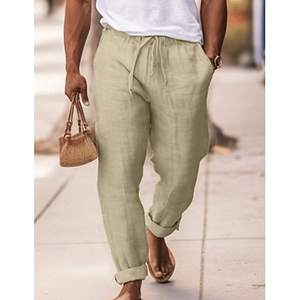 Ensemble en lin pour homme : pantalon et haut en lin surdimensionné, nouvelle collection été, haute qualité, deux pièces - Product Image 1