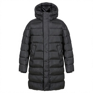 Mens Hooded Puffer <b>Jacket</b> <b>Waterproof</b> Breathable Down Alternative Winter Coat Stand Collar Outdoor Outerwear 2026 - Product Image 1