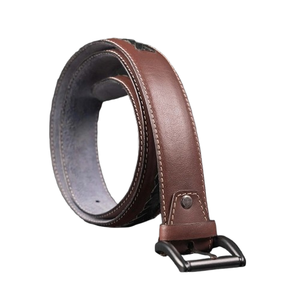 Wholesale 2026 Stylish Mini Braid Burgundy Genuine Leather Belt for Men High Quality Formal Belt Custom Logo Alloy Handmade Mini - Product Image 3