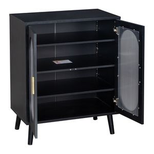 Scarpiera a 2 ante con 4 ripiani interni e striscia luminosa LED USB (24 tasti regolabili) - Product Image 3