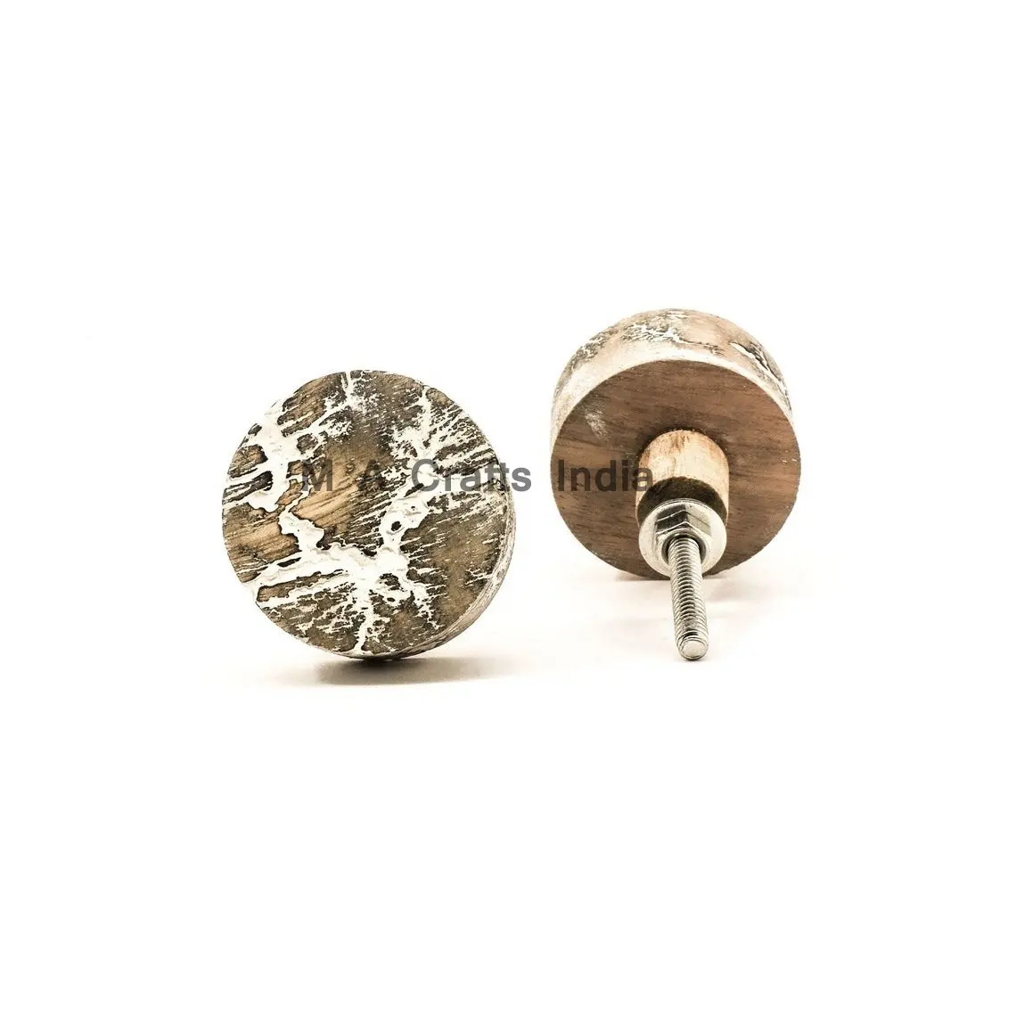 Premium Quality Round Natural Decorative Wood Cabinet Knob at Best Price