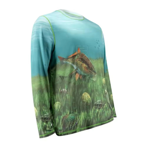 Camisa de Pesca para Hombre de Manga Corta, UPF 50, Transpirable, de Secado Rápido, 100% Algodón, con Logotipo Frontal, Talla Grande - Product Image 3