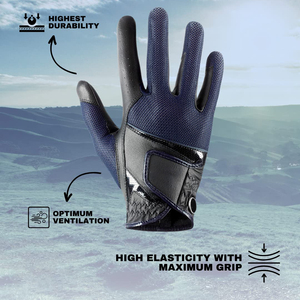 Leather Anti Slip Riding Gloves Breathable Grip Flexible Durable Lightweight Stylish Secure <b>Equestrian</b> Outdoor Training Use - Product Image 3