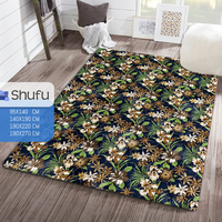 Tapis en polyester gaufré, chaud, fabriqué à la machine, anti-allergie, antidérapant, facile d'entretien, design moderne pour usage domestique