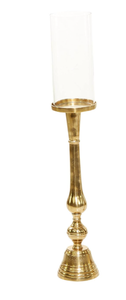 Premium <b>Gold</b> Aluminum metal Candle Holder Tall Decorative Candleholder Decor Home Modern Candle Holder Tall Golden - Product Image 2