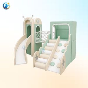 Ensemble de jeu d'escalade moderne, souple et sécurisé avec toboggan et escaliers pour installations de loisirs, équipement de terrain de jeu pour enfants, capacité de plus de 10 enfants - Product Image 1