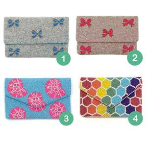 Poignée de sac en perles de verre multicolores certifiées MS Handicraft, faite à la main, décontractée, personnalisée, forme baguette - Product Image 4