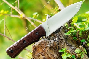 มีดทำมือจากเหล็กกล้าไร้สนิม 12C27 แบบฟูลแทงค์ ดรอปพอยต์ สำหรับกิจกรรมกลางแจ้ง ตั้งแคมป์ ล่าสัตว์ เอาตัวรอด ด้ามไม้พะยูง แข็งแรงทนทาน รับผลิตตามแบบ OEM - Product Image 6