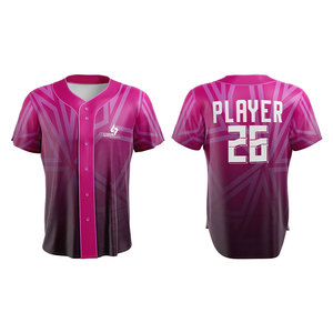Camisetas de Béisbol Personalizadas de Talla Grande, 100% Poliéster, Manga Corta, Transpirables, de Secado Rápido, para Chicas - Product Image 1