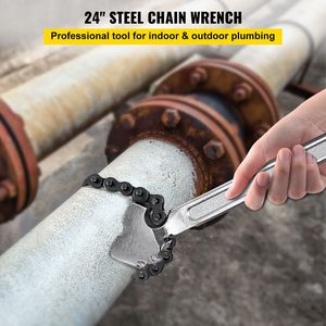 Chiave a Catena in Acciaio al Carbonio Resistente da 24 Pollici, Capacità Diametro 6,7 Pollici, Set di Utensili Manuali con Cinghia a Catena - Product Image 4