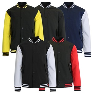 High Quality Varsity Letterman Wool and Cow Hide Leather Winter Coat with Stand Collar and Hood <b>Fleece</b> Baseball <b>Jacket</b> Sleeves - Product Image 5