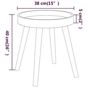 Tavolino Laterale Piccolo e Resistente in Legno Ingegnerizzato Grigio e Pino Massiccio per Soggiorno - Product Image 6