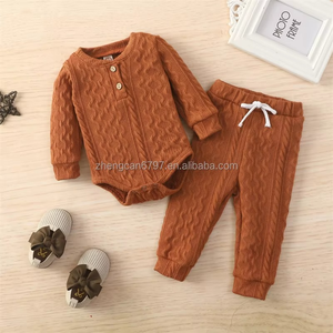 Conjunto de Ropa para Bebé Recién Nacido, Traje de Dos Piezas de Color Sólido con Pantalones de Manga Larga, Ropa de Otoño para Niños - Product Image 3
