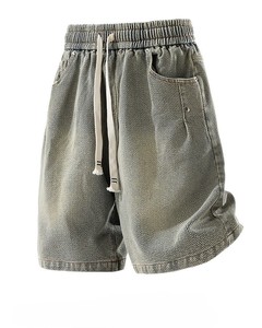 Fournisseur en gros de shorts en jean pour hommes, denim délavé foncé, cinq poches, style décontracté pour les vendeurs de commerce électronique - Product Image 3