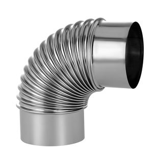 Kit Gomito per Ventilazione Asciugatrice a 90 Gradi, 2 Pezzi, 4 Pollici, in Acciaio Inossidabile con 4 Morsetti in Alluminio per Sistemi HVAC - Product Image 6