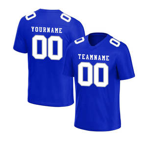 Custom Teal American Football Jersey V-Neck Short Sleeve Sublimated Print Front Team <b>Name</b> Number Moisture Wicking Breathable - Product Image 6