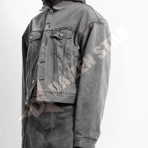 DAIZEN STAR INTERNATIONAL Men's Classic Denim Jacket Regular Fit Acid Wash <b>Light</b> Vintage Cotton Button Closure Casual Streetwear - Product Image 3