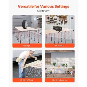 Banco da Lavoro Pieghevole Portatile 2,44 x 1,25 m, Capacità di Carico 2722 kg, Nessun Montaggio Richiesto, per Lavorazione del Legno - Product Image 5