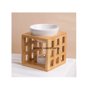 Wooden Ceramic Oil Burner | Ramadan Bakhoor Incense Burner | Elegant Eid Decoration <b>Gift</b> Handcrafted Aroma Diffuser Home Decor - Product Image 3