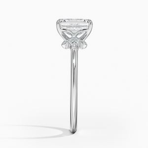 BOJ <b>Ring</b> 045 <b>Emerald</b> Cut 925 <b>Silver</b> Grand Fiore Diamond & Rhodium Plated Wedding 2ct D Color VVS1 Moissanite GRA Certified <b>Ring</b> - Product Image 3