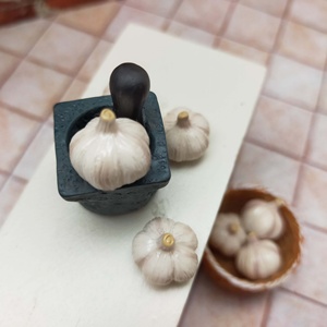 1:12 accesorios de casa de muñecas en miniatura escena de cocina triturador de ajo y modelo de ajo - Product Image 4