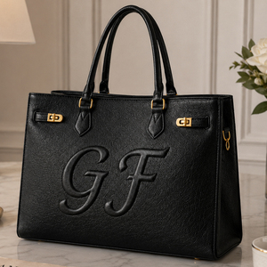 GORFIA Original Designer Brand Exquisite Luxury Black Women's Handbag High Quality Leather with Zipper Compartment - Product Image 1