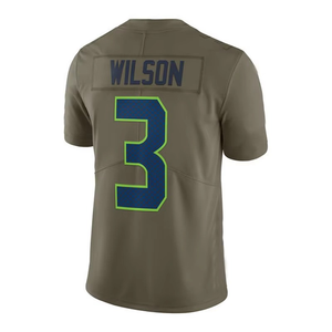 Camiseta de Fútbol Americano Seattle Seahawks para Hombre, Color Oliva, Cuello en V, Número 3, Impresión Sublimada, Absorbe la Humedad, Manga Corta, Corte Regular - Product Image 5
