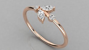 Bague de fiançailles en platine pour femme avec diamant taille marquise et pierres latérales rondes, certifiée GIA, style romantique - Product Image 5