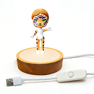 Lámpara LED 3D con Forma de Tigre, Luz Nocturna, Cable USB Tipo A, Control de un Botón, 2700K, Blanco Cálido Suave, Tamaño Pequeño, para Decoración de Dormitorio, Regalo - Product Image 1