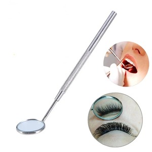 BAFA SURGICAL INSTRUMENTS Espejos bucales dentales de doble cara de acero inoxidable plateado, autoclavables, con agarre ergonómico para pestañas - Product Image 1