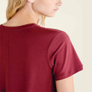 Camisetas Básicas de Cuello Redondo para Estar en Casa, Manga Corta, Verano, Color Liso, Cuello Redondo, Compra Camisetas de Mujer con MOQ Bajo - Product Image 4