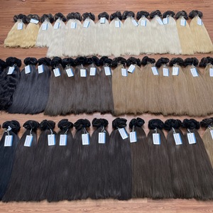 Meilleur choix de qualité de luxe noué à la main trame double droite cheveux humains vietnamiens cuticules alignés prix d'usine - Product Image 3