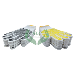 Gants de travail tricotés en coton à pois en PVC avec revêtement antidérapant en latex Protection des mains de sécurité avec échantillon gratuit à pois - Product Image 2