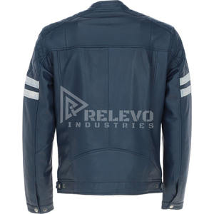 Veste en cuir de vachette de qualité supérieure, style motard classique pour homme, véritable cuir rembourré, prête à être expédiée - Product Image 6