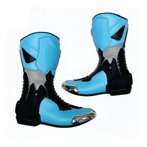MEHAR DIN INDUSTRY Chaussures de course moto professionnelles, bottes de protection mi-mollet avec fermeture éclair latérale, logo personnalisé, sécurité pour motards - Product Image 6