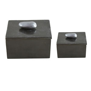 Caja Decorativa para Galletas, Diseño Cuadrado, Acabado Pulido Ever Green, Contenedor para Almacenamiento de Frutos Secos - Product Image 1