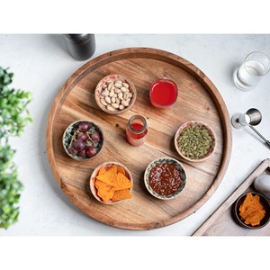 ถาดเสิร์ฟไม้มะม่วงแบบหมุนได้ |   งานไม้ธรรมชาติทำมือ |   ขายส่ง - Product Image 2