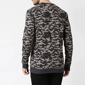 Sweat-shirt à sublimation en molleton à col rond pour homme, coupe classique, motif gris et blanc, manches longues, style décontracté, pour l'automne - Product Image 2